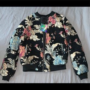 Missguided Black Embroidered Bomber Jacket